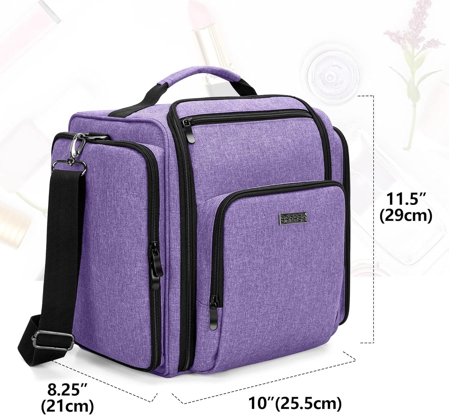 Makeup Bag Cosmetic Bag with 4 Inner Removable Pouches, Multifunctional Travel Makeup Case (Patent Pending), Purple
