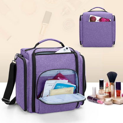Makeup Bag Cosmetic Bag with 4 Inner Removable Pouches, Multifunctional Travel Makeup Case (Patent Pending), Purple