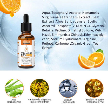 Premium 20% Vitamin C Serum for Face with Hyaluronic Acid, Retinol & Amino Acids - Boost Skin Collagen,Hydrate & Plump Skin, anti Aging & Wrinkle Facial Serum