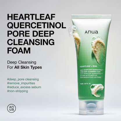 Double Cleanser Duo for Facial Cleansing : Heartleaf Pore Control Cleansing Oil & Heartleaf Quercetinol Pore Deep Cleansing Foam for Double Cleansing, Blackhead Remover, Korean Skincare