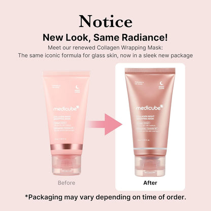 Collagen Overnight Wrapping Peel off Facial Mask Pack - Elasticity & Hydration Care, Reduces Sagging & Dullness - Hydrolyzed Collagen for Glowing Skin - Korean Skin Care, 2.53 Fl.Oz