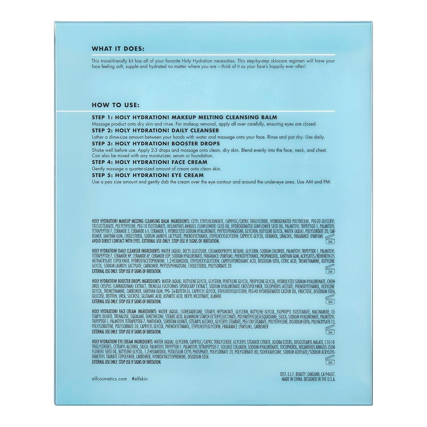 SKIN Holy Hydration! Hydrated Ever after Skincare Mini Kit, Cleanser, Makeup Remover, Moisturiser & Eye Cream for Hydrating Skin, Airplane-Friendly Sizes
