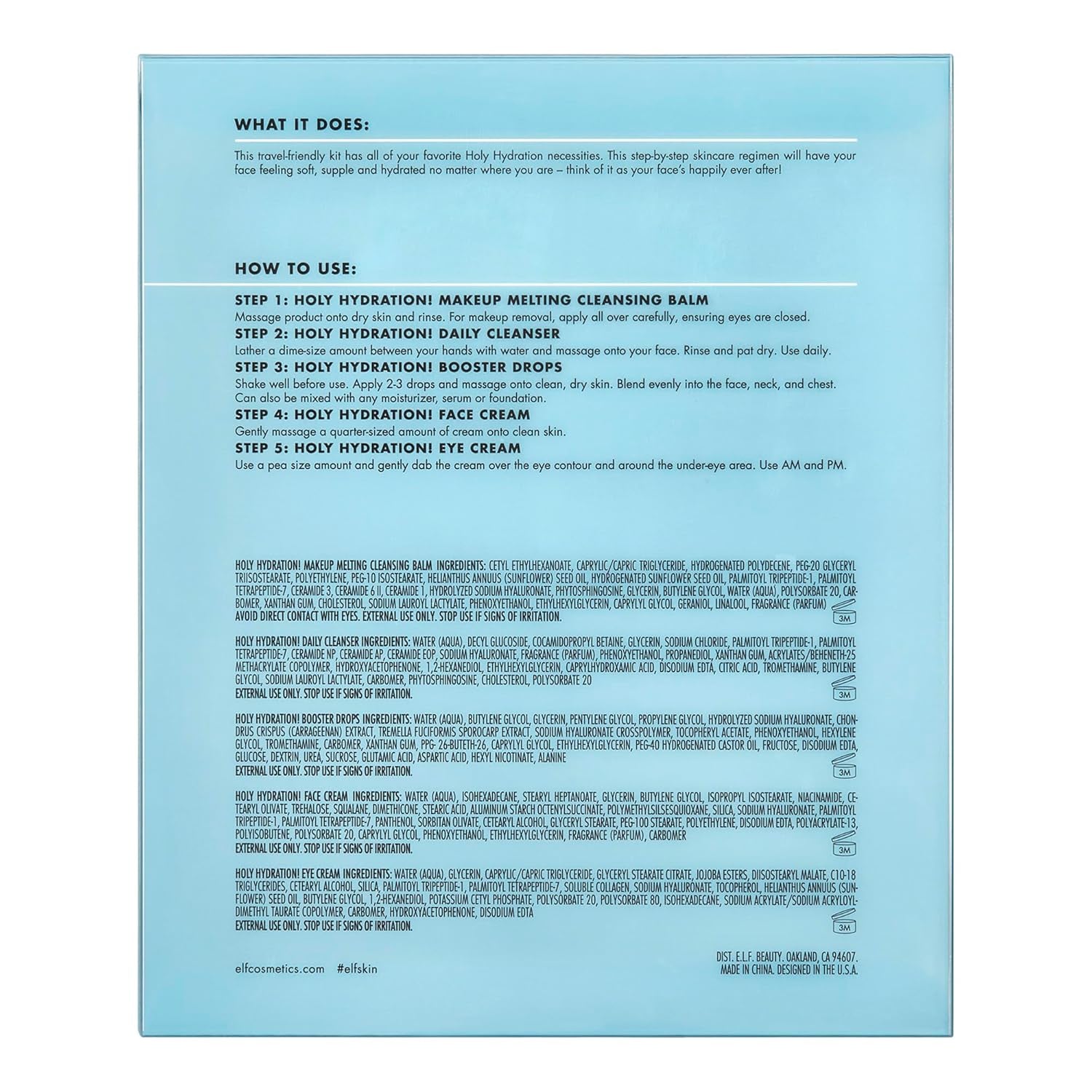 SKIN Holy Hydration! Hydrated Ever after Skincare Mini Kit, Cleanser, Makeup Remover, Moisturiser & Eye Cream for Hydrating Skin, Airplane-Friendly Sizes