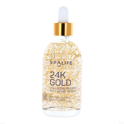Nourishing Anti-Aging Gold & Silver Serums (Anti-Aging 24K Gold & Collagen) 110 Ml (3.7 Fl. Oz.) - Boosts Firmness, Hydration, and Radiance