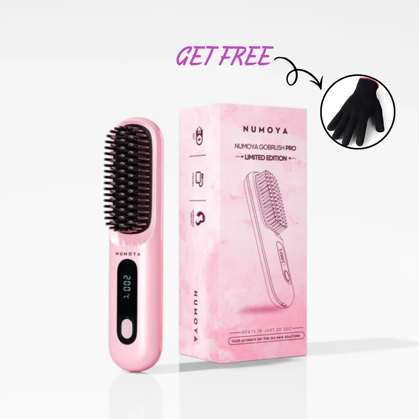 GoBrush Pro -  The Short Hair Specialist + FREE Heat Resistant Glove