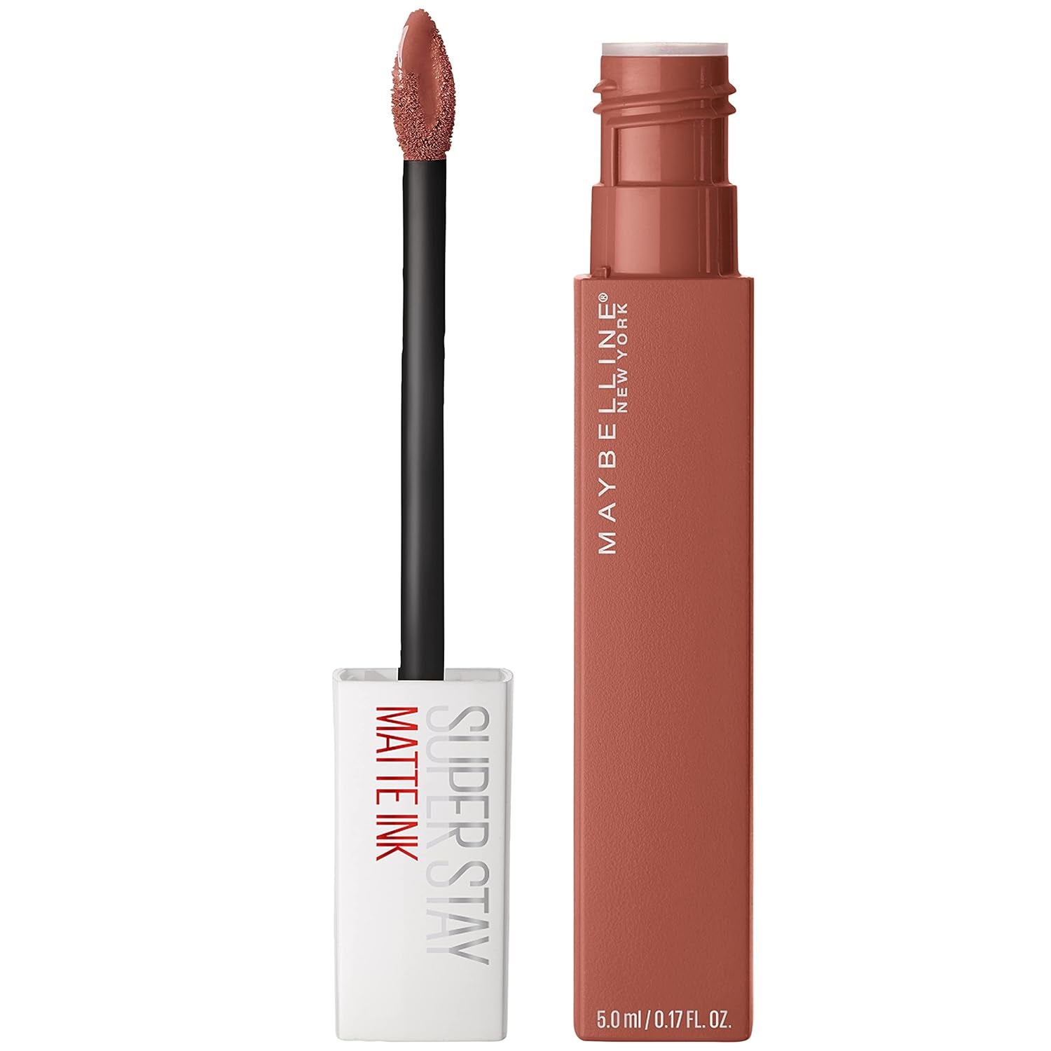 Super Stay Matte Ink Liquid Lipstick Makeup, Long Lasting High Impact Color, up to 16H Wear, Amazonian, Nude Brown, 1 Count, Packaging May Vary