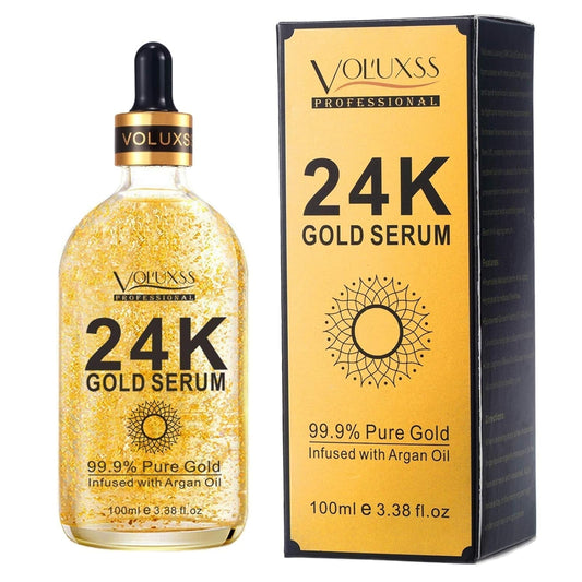 24K Gold Serum for Face,Skin Brightening anti Aging Face Serum Moisturizer with Vitamin C,Hyaluronic Acid & Argan Oil for Dark Spots & Fine Lines,Korean Skin Care Glow Collagen Booster Serum
