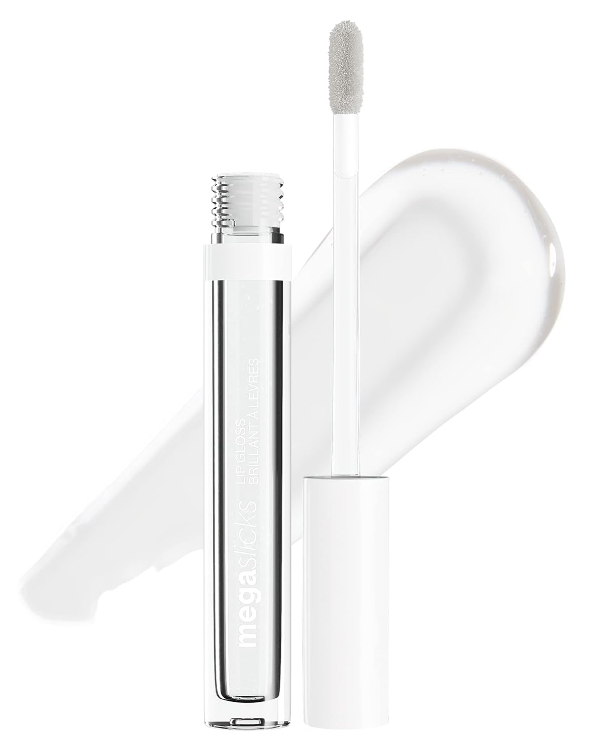 Megaslicks Lip Gloss, Ultra-Glossy, Vitamin-E Enriched, Ultra-Gloss High Shine Moisturizing, Cruelty-Free & Vegan - Crystal Clear