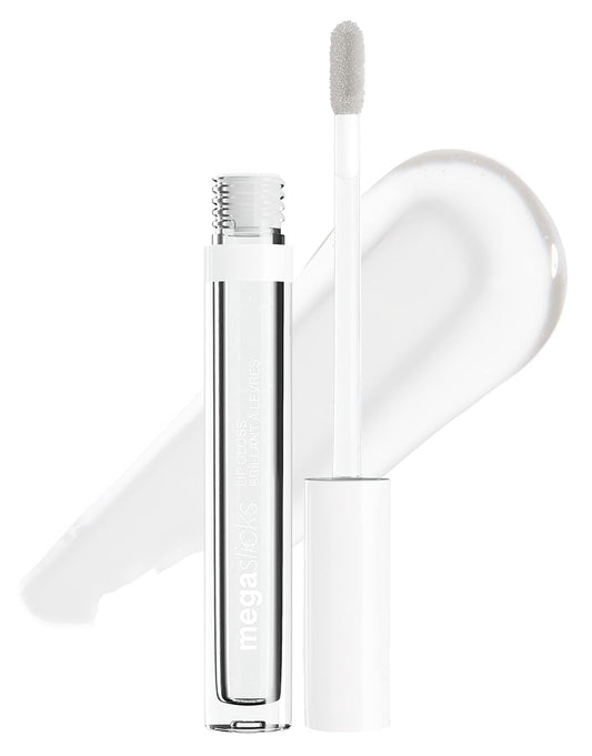 Megaslicks Lip Gloss, Ultra-Glossy, Vitamin-E Enriched, Ultra-Gloss High Shine Moisturizing, Cruelty-Free & Vegan - Crystal Clear