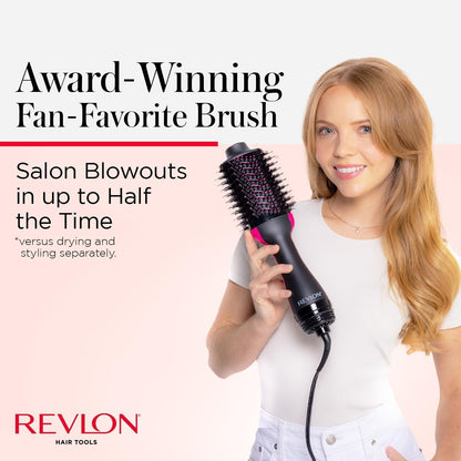 One-Step Volumizer Hair Dryer and Styler, for Less Frizz, More Shine, and Reduced Heat Damage for Salon Style round Brush for Blowout, Black (Amazon Exclusive)