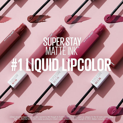 Super Stay Matte Ink Liquid Lipstick Makeup, Long Lasting High Impact Color, up to 16H Wear, Amazonian, Nude Brown, 1 Count, Packaging May Vary